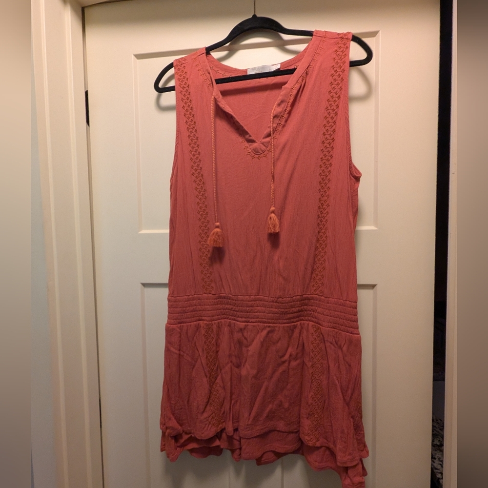 Prana Coral Top with Embroidered Details